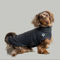 Load image into Gallery viewer, Fleece Shirt Dackel Anthrazit – Hundepullover und Hundekleidung für Dackel und Windhunde – Seitenansicht am Hund