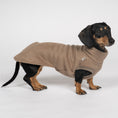 Load image into Gallery viewer, Fleece Shirt Dackel Walnut – hochwertige Hundekleidung für Dackel, Windspiele und Windhunde von Karma Hund Berlin – Ganzkörperansicht am Hund