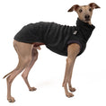 Load image into Gallery viewer, Fleece Shirt Iggy Anthrazit – hochwertige Hundekleidung für Dackel, Windspiele und Windhunde von Karma Hund Berlin – Ganzkörperansicht am Hund