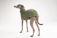 Load image into Gallery viewer, Detailaufnahme Hundepullover Dark Olive, weiches Teddy-Material für kleine Windhunde