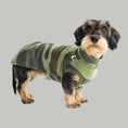 Load image into Gallery viewer, Fleece Shirt Dackel Camouflage – hochwertige Hundekleidung für Dackel, Windspiele und Windhunde von Karma Hund Berlin – Hund frontal