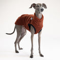 Load image into Gallery viewer, Italienisches Windspiel im braunen Hundepullover aus kuscheligem Teddy, Long Shirt handgemacht in Berlin