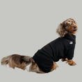 Load image into Gallery viewer, Overall Dackel Schwarz – hochwertige Hundekleidung für Dackel, Windspiele und Windhunde von Karma Hund Berlin – Ganzkörperansicht am Hund