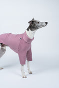 Load image into Gallery viewer, Whippet im Seitenprofil mit Fleecepullover in Mulberry – figurnaher Schnitt für den Windhundkörper