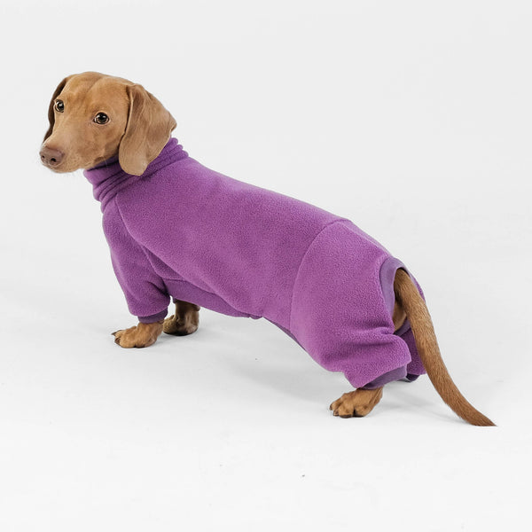 Dachshund fleece overall lilac