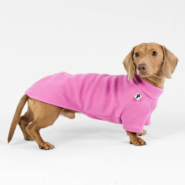 Dachshund Sweater Polar Fleece Bubblegum