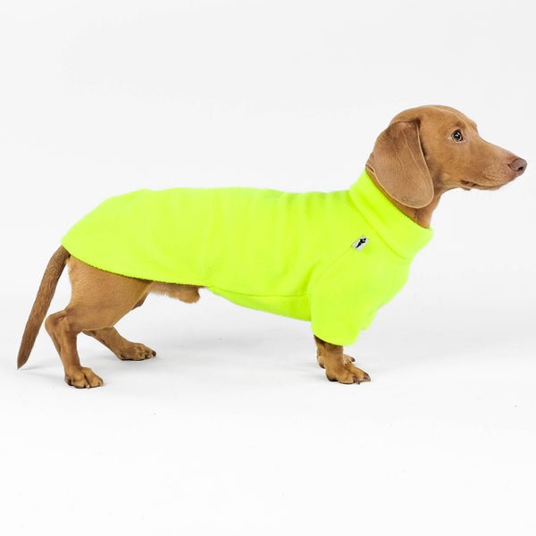 Fleece Sweater Neon Yellow for Dachshund