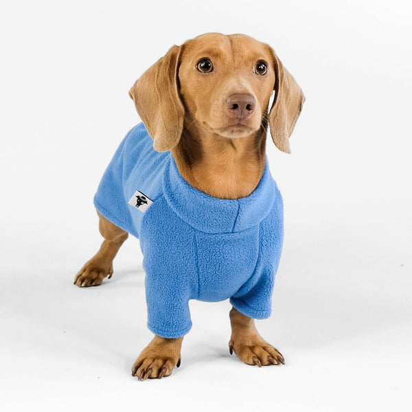 Dackel Fleece Pullover Sky Blue