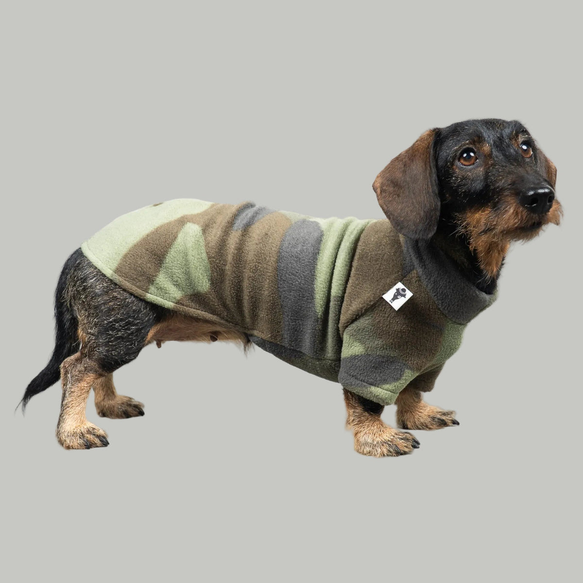 Polar fleece sweater for dachshund camouflage