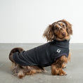 Load image into Gallery viewer, Fleece Shirt Dackel Anthrazit – Hundepullover und Hundekleidung für Dackel und Windhunde – Seitenansicht am Hund
