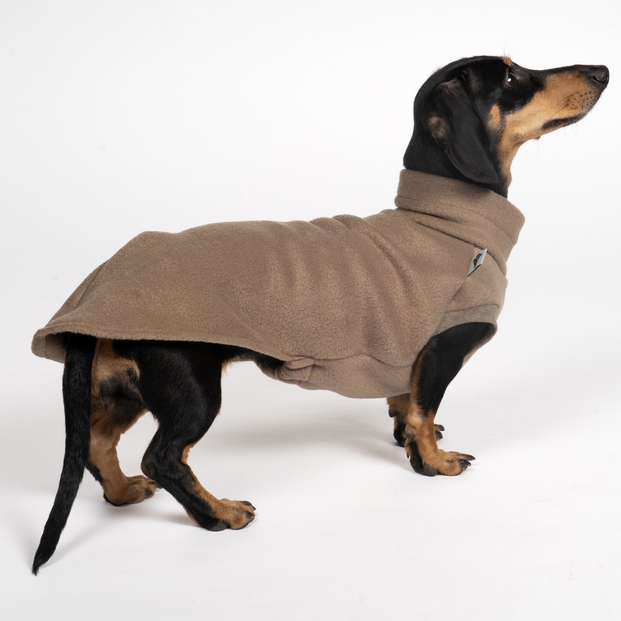 Fleece Shirt Dackel Walnut – Hundekleidung für Dackel, Windspiele und Whippets – Rückenansicht