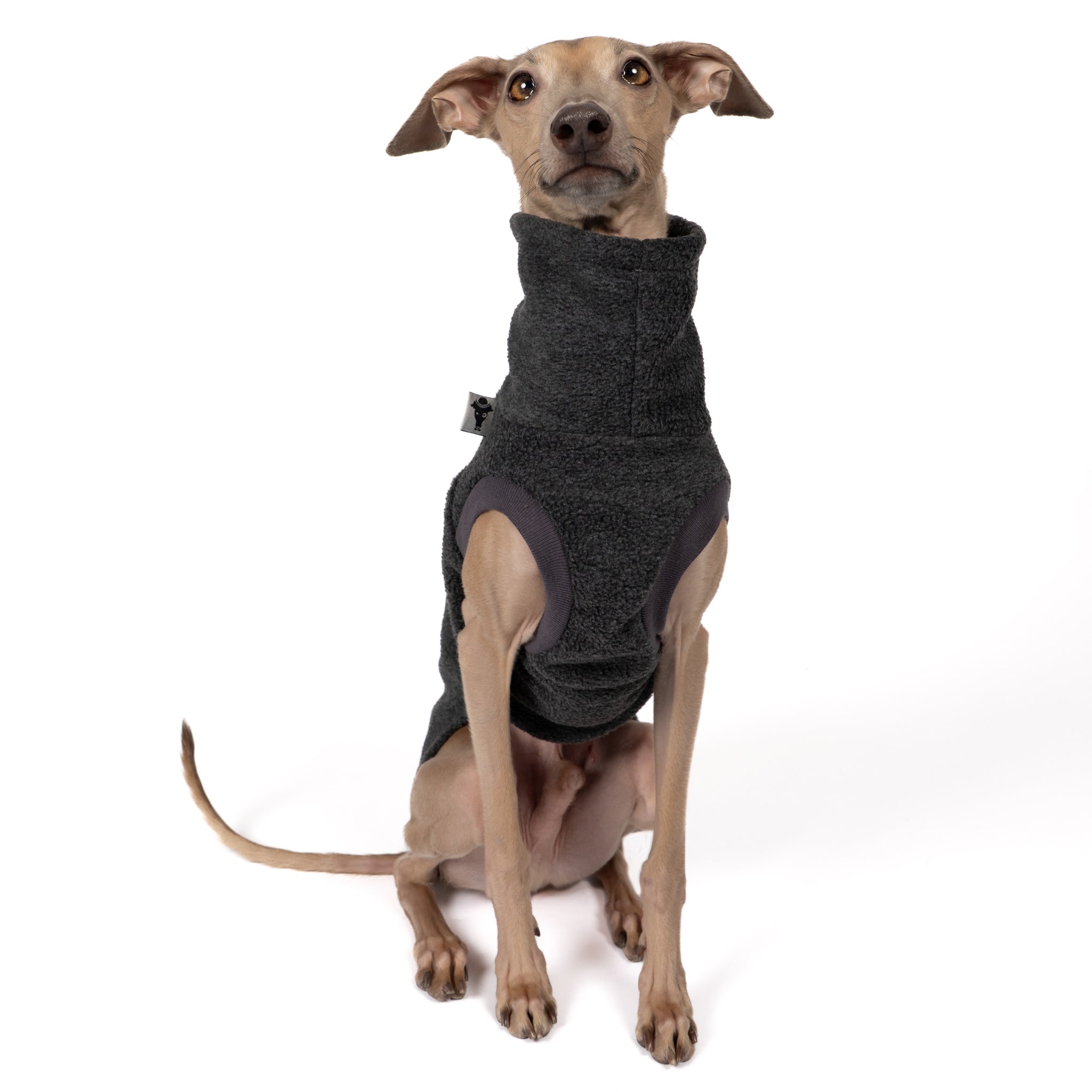 Fleece Shirt Iggy Anthrazit – optimale Passform für Windhunde, Windspiele und Dackel