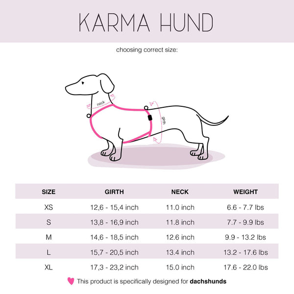 Dachshund Size Chart Harness Karma Hund