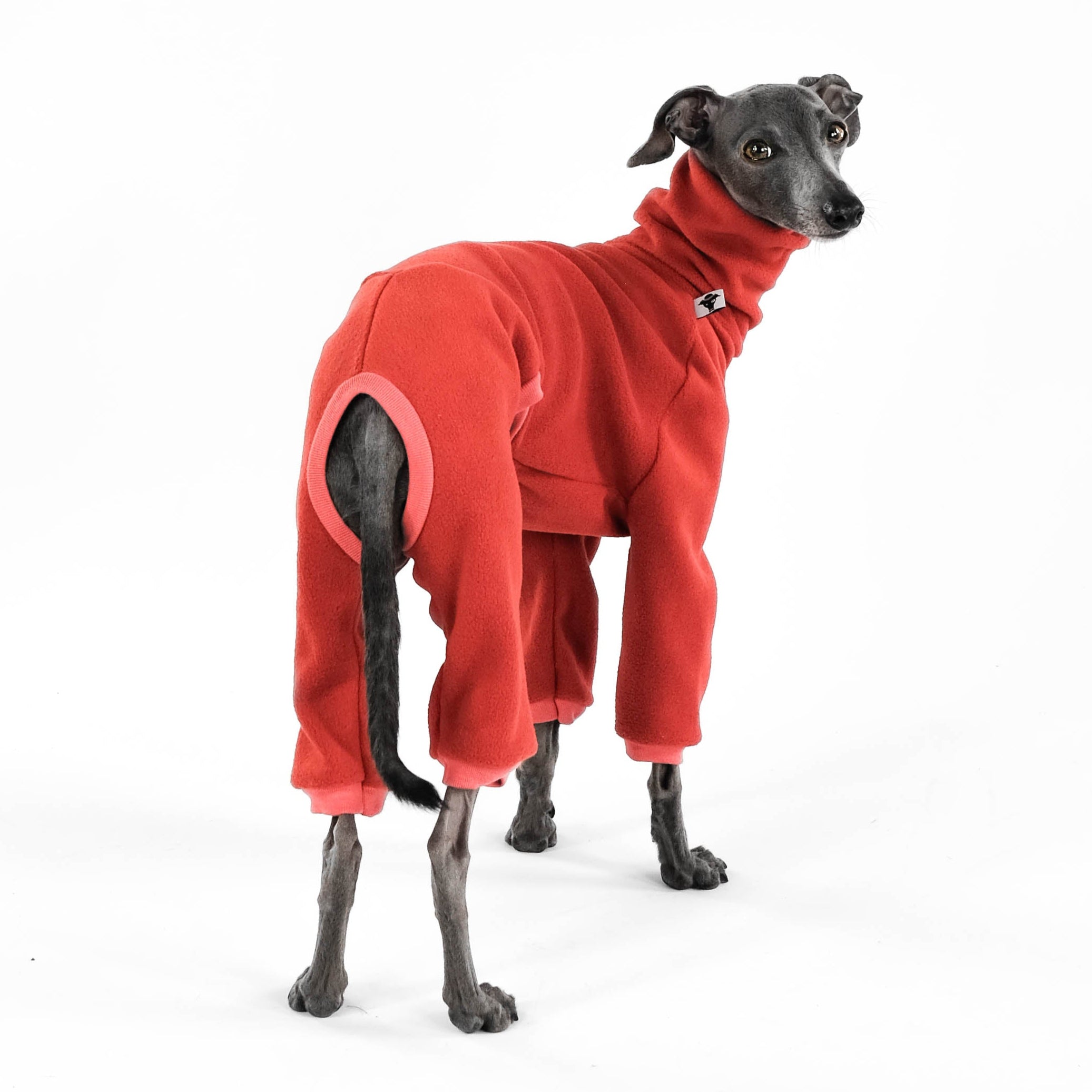 Italian Greyhound Fleece Jumpsuit Terracotta