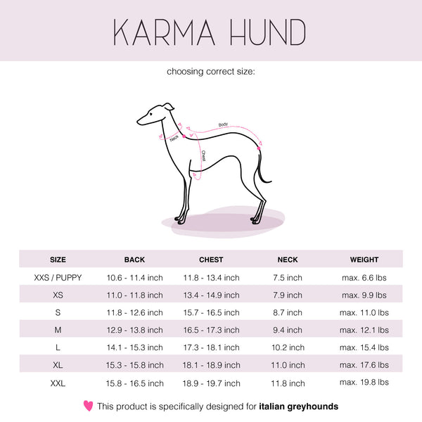 Karma Hund IG Size Chart 2025