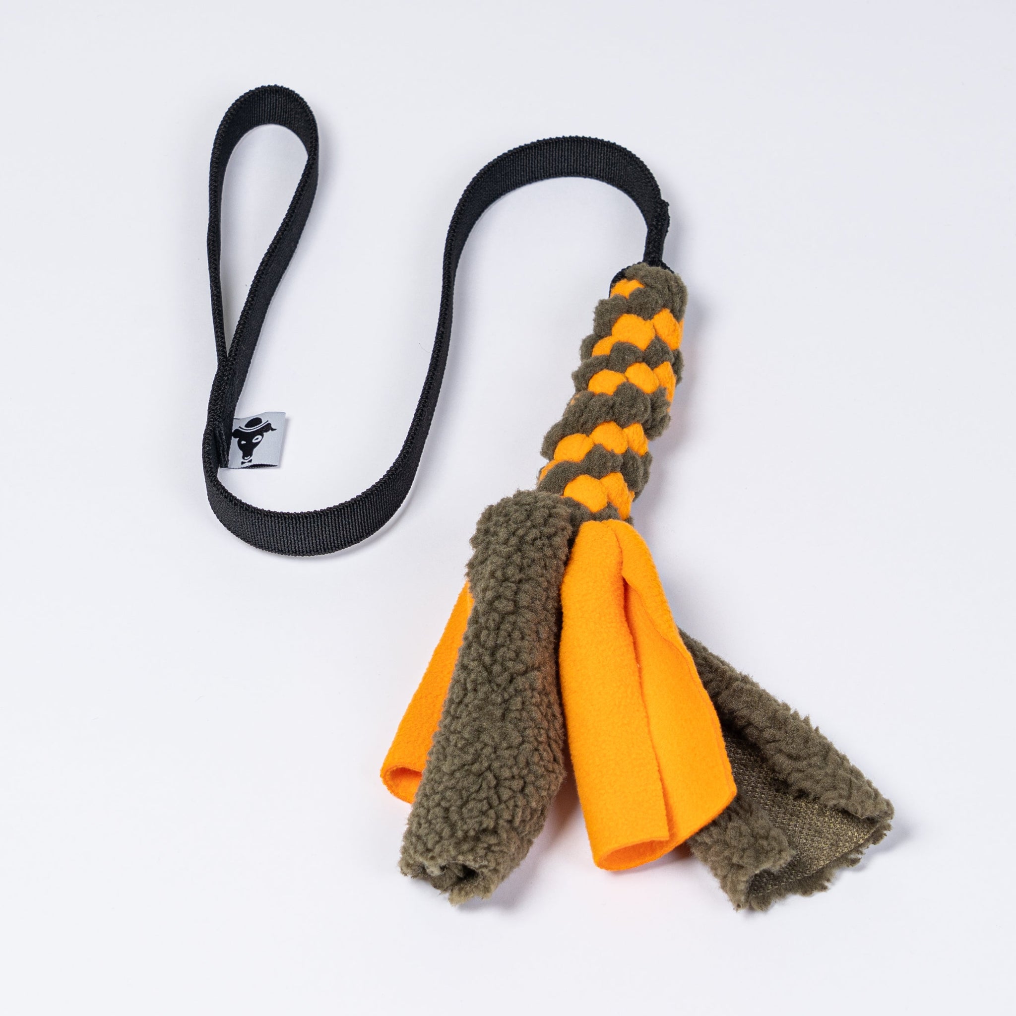 Karma Hund Bungee-Tau Orange Olive Flatlay Detail