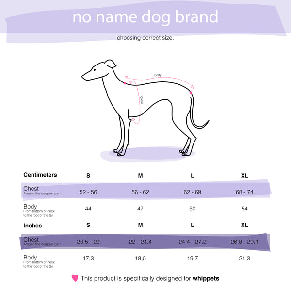 whippet size chart