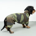 Load image into Gallery viewer, Polar fleece overall for dachshund camouflage 
