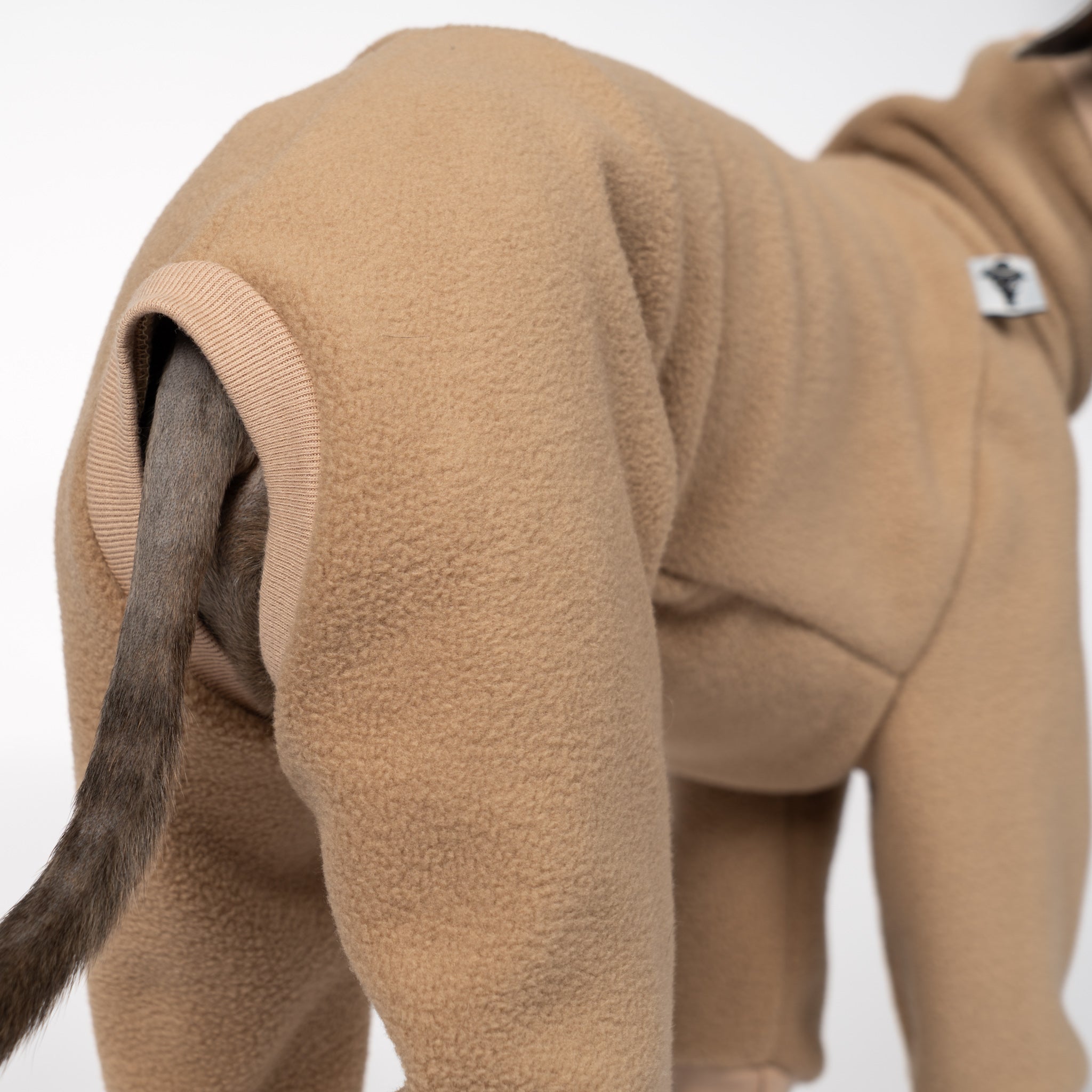 Overall Iggy Camel – Detailaufnahme Stoff und hochwertige Verarbeitung – Karma Hund Berlin