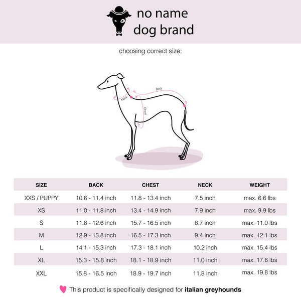 size chart italian greyhound pullover