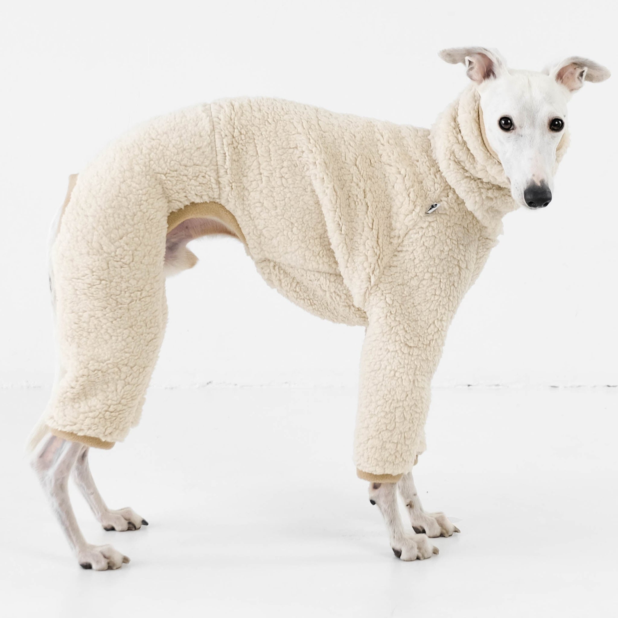 Whippet Overall Teddy Creme