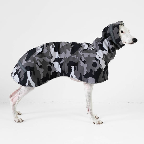 Whippet Wintermantel Gray Camouflage