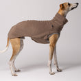 Load image into Gallery viewer, Whippet im eleganten Long Shirt in Walnut beim Spaziergang – minimalistisches Design trifft auf maximale Funktion
