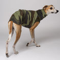 Load image into Gallery viewer, Whippet trägt auffälliges Long Shirt in Camouflage – sichtbar und stylisch
