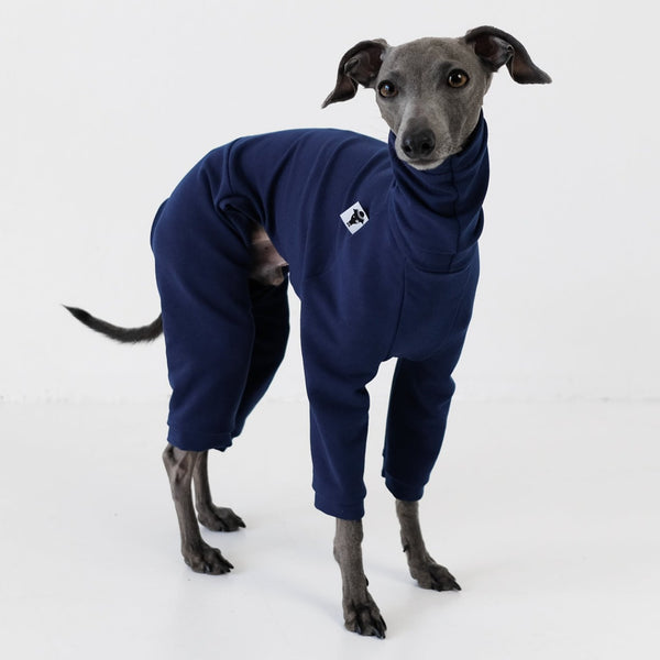 Cotton Collection Navy italian greyhound Jumpsuit 