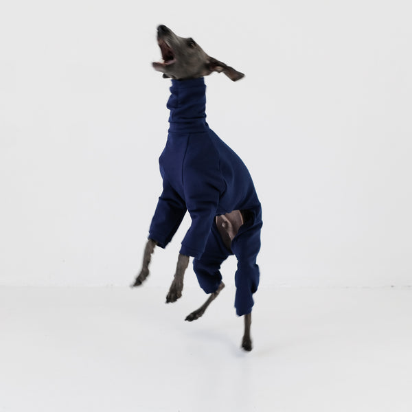 Cotton Collection Navy italian greyhound Jumpsuit 