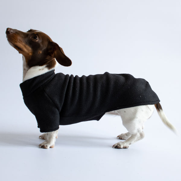 Polar fleece sweater for dachshunds black 