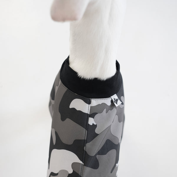 Easy On Everyday Coat for Whippets Gray Camouflage 